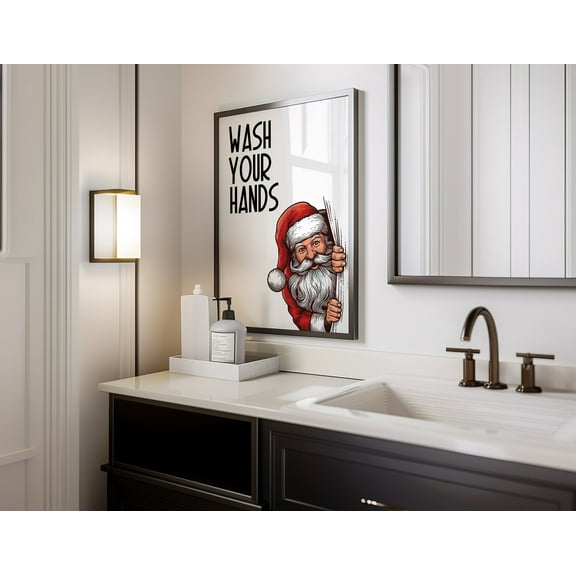 WestConfe Funny Christmas Bathroom Wall Decor | Christmas Bathroom Prints | Holiday Decor | Christmas Wall Art | Christmas Wall Art