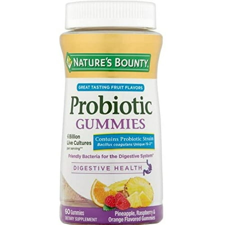 Probiotic Gummies by , Dietary Supplement, For Digestive Health, Natural Fruit Flavors, 2 Pack, 120 Gummies