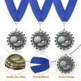 thumbnail image 3 of Uxcell Football Events Sneakers Embossing Award Medals with Ribbons, Winner Medals Prizes for Competitions Sports Party Silver, 3 of 7
