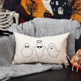 thumbnail image 2 of Halloween Pillow Covers 12x20 inch Happy Halloween Black and White Ghost Halloween Lumbar Pillow Covers Decorations Happy Halloween Sofa Bed Outdoor Car Decoration 019, 2 of 6