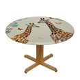 thumbnail image 3 of RUIYC Wild Animal Giraffe Tablecloth Round Abstract Tropic Jungle Forest Flowers Table Cloth Cover Indoor Outdoor for Dining for Home Party Picnic, 3 of 7