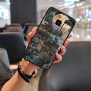 LYM-Phone Case For Samsung Galaxy S9/SM-G9600, personality Fashion Design Painting Anti-knock Wrist Strap Silicone masculine Waterproof Shockproof Plain color Protective Back Cover