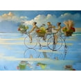 thumbnail image 2 of West, Ronald 24x19 Gold Ornate Wood Framed with Double Matting Museum Art Print Titled - The Scenic Route, 2 of 4