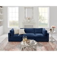 thumbnail image 2 of Rustic Manor Saniyah Navy Linen Sofa | 3-Seats, 2 of 9