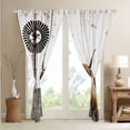 thumbnail image 4 of YST Farm Animal Curtains Cattle Daisy Flowers Blackout&nbsp;Curtains Windmill Vintage Decor Curtains&nbsp;&&nbsp;Drapes Highland Cow Wooden Plank Print Window&nbsp;Curtains, 52''Wx63''L 2 Panels, 4 of 6