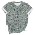thumbnail image 5 of Jsaierl Womens Summer Short Sleeve Shirts Floral Printed Plus Size Round Neck Tee Blouses Casual Loose Comfy Dressy Tunic Tops, 5 of 6