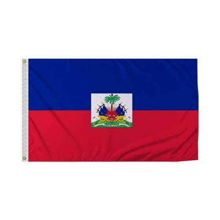 Promopatriot Haiti with Seal Country Flag 3x5 Ft Outdoor Nylon Double Stitched Edges Canvas Header Brass Grommets 3'x5' Haiti with Seal