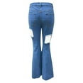 thumbnail image 6 of Fjofpr Womens Jeans Flare Legs Clearance High Waisted Jeans for Women Womens Jeans Trendy Fall 2024 Hole Jeans for Women Fashion Women Long Pants Casual Distressed Pants High Waist Flare Pants, 6 of 8