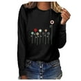 thumbnail image 2 of CEHVOM T-shirt Blouse à Manches Longues Décontracté Ample à Col Rond Imprimé pour Femmes, 2 of 5