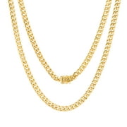 Nuragold 10k Yellow Gold 5mm Miami Cuban Link Chain Pendant Necklace, Mens Jewelry with Box Clasp 16" - 30"