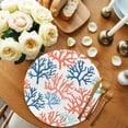 thumbnail image 2 of Orange Blue Coral Round Placemats Set of 6 for Dinning Tables,Heat-proof Braided Table Mats 15 Inch,Green Gradient Coastal Ocean Color Washable Place Mat for Kitchen Restaurant Party Table Decor, 2 of 9