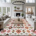 thumbnail image 4 of Boho Geometric 5'x7' Area Rug, Modern Abstract Art Ethnic Rhombus Washable Non-Slip Soft Rugs, Low-Pile Large Carpet for Living Room Bedroom Dining Room, Non-Shedding Accent Rug, 4 of 9