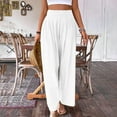 thumbnail image 5 of Juslio Womens Sweat Pants High Waist Side Opening Elastic Waist,Casual Linen Wide Leg Pants XL, 5 of 8