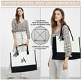 thumbnail image 6 of TINGN Initial Tote Bag for Women Embroidery Initial Canvas Beach Tote Bag Mothers Day Birthday Gift for Women Friend Sister Mom Teacher Appreciation Gifts Bride Wedding Gifts, 6 of 10