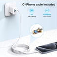 thumbnail image 4 of Cargador para iPhone 20W GaN Carga Rapida Dual Salida USB C & USB Port y Cable Tipo C a IP 1M Compatible con iPhone 12 12 Mini 13 14 Pro Max X XS, 4 of 4