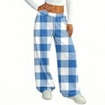 thumbnail image 5 of Hearthz Pajama Pants Woman Drawstring Wide Leg Plaid Comfy Lounge Pants Women Baggy Soft Comfy Lightweight Women's Sleep Pants, 5 of 6