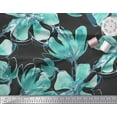thumbnail image 3 of Soimoi Green Velvet Fabric Floral Print Sewing Fabric BTY 58 Inch Wide, 3 of 3