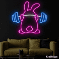 thumbnail image 4 of Craftnamesign Bunny Lift the Weight Neon Sign, Gym Neon Sign, Gym Decor, 4 of 4