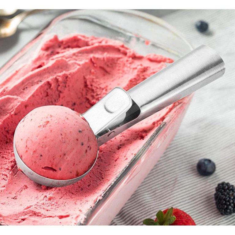 Stainless Steel Ice Cream Scooper, A Good Metal Scoop Tools For Kitchen,  For Making Meatball/Melon Ball/Watermelon/Fruits, Measuring Spoon Cup for  Cooking Bakin… in 2023