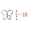 thumbnail image 2 of aaXia 10K Rose Gold 1/10ct TDW Diamond Butterfly Stud Earrings, 2 of 5