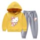 thumbnail image 3 of Conjunto de suéter con capucha con patrón de dibujos animados para niños de Hello Kitty, conjunto de suéter con capucha de algodón puro grueso, ropa deportiva y de ocio para niñas cálidas, 3 of 5