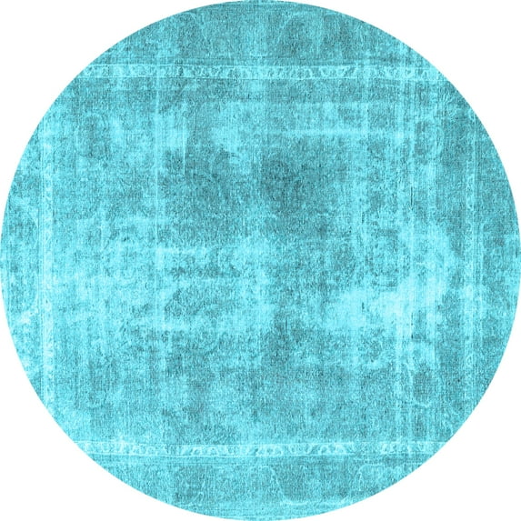 Ahgly Company Indoor Round Persian Light Blue Traditional Area Rugs, 6' Round