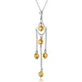 thumbnail image 2 of Galaxy Gold 14K White Gold Citrine Pendant Necklace - November Birthstone - Warmth & Prosperity - 16" to 24" - Fine Jewelry for Women, 2 of 3