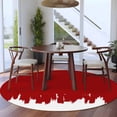 thumbnail image 4 of Red Painting Round Living Room Rugs 8 ft, Abstract Art Red Painting Washable Large Area Rug with Non-Slip Sturdy Edge Binding Round Carpet for Dining Room Kitchen Office, 4 of 9
