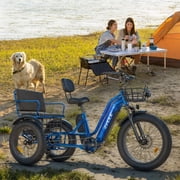 Zycle Z700 Electric Tricycle with Passenger Seat, 750W 20AH 48V 65Miles 2 Seater Electric Trike for Adults, Parking Brake, Differential