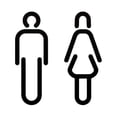 thumbnail image 3 of Hommes Femmes Toilettes Signe Rétro Acrylique Salle de Bain Signe WC Autocollants Toilettes Symbole Signe un Noir, 3 of 9