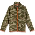 thumbnail image 1 of Boys' Polar Fleece Full-Zip Mock Jacket, Olive, Camo, Large, 1 of 2