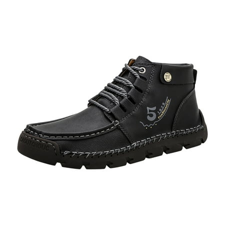 

jsaierl Outdoor Retro Combat Boots Men s Boots Breathable Non-Slip Boots Fall Winter High-top Leather Shoes