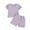 Purple, variant on Odeerbi 6M-4Y Toddler Girls Summer Cotton Pajamas Short Sleeve Tops Shorts Set Soft Loungewear Cute Lettuce Trim Sleepwear Comfortable Two-piece Pajama Set Toddler Girls Clothes