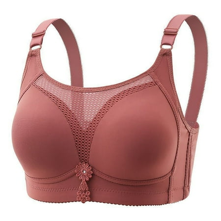 

Wyongtao Black and Friday Deals Lace Bras for Women Plus Size Wire Free Comfortable Padded Lift Push Up Thin Soft Back Bra Red 42