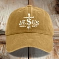 thumbnail image 3 of Baseball Caps For Men Women Washed Cotton Baseball Cap With Jesus Cross Print Adjustable Religious Unisex Hat For Yellow A, 3 of 3