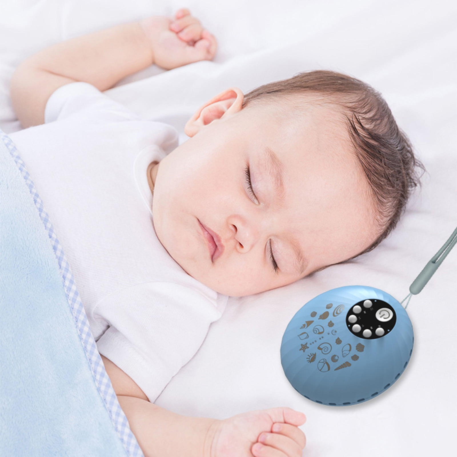 URTERYSER Portable White Noise Machine Aid with Night Light Easy to Use Baby Sound Machine for Sleep Improvement Blue