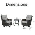thumbnail image 6 of POCASSY 3 Piece Patio Set Outdoor Wicker Glider Rocking and Swivel Chairs with Side Table and Cushions - Patio Wicker Bistro Furniture Set, Brown Rattan & Gray Cushion, 6 of 9