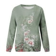 thumbnail image 4 of CNKOO Chandail en Molleton à Col Rond Imprimé pour Femmes, Chandail Décontracté à Manches Longues, Blouse Ample, 4 of 4