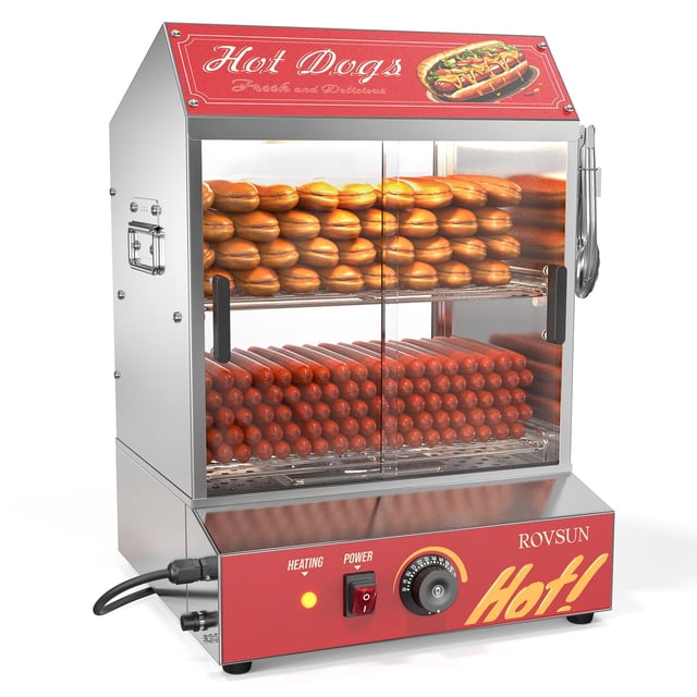 Vaporizador para salchichas ROVSUN de 40 litros con capacidad para 235 salchichas y 50 bollos