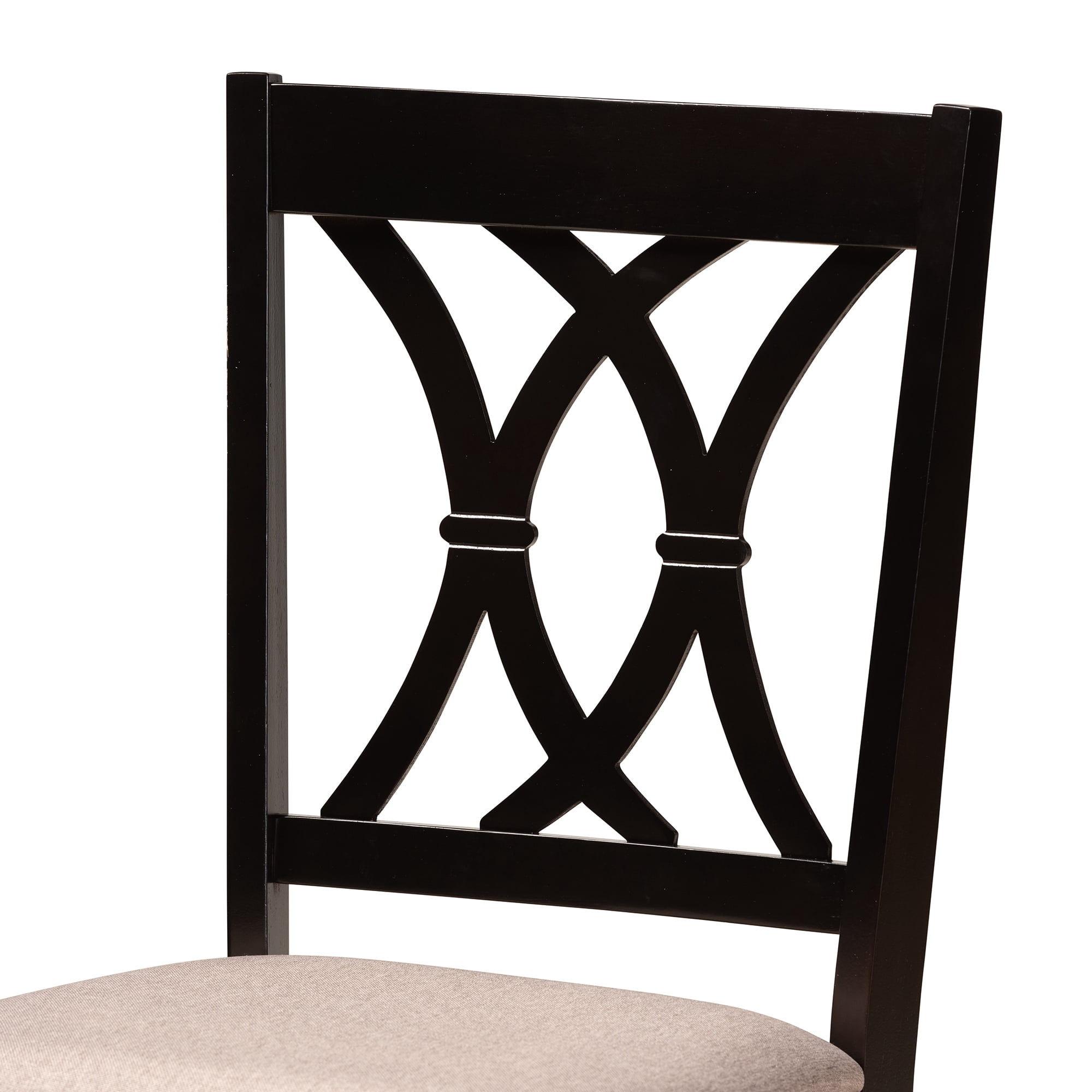 Baxton Studio Millie Modern and Contemporary Sand Fabric Upholstered and Dark Brown Finished Wood 5-Piece Dining Set
