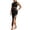 Black, variant on Women’S 2-Piece Sexy Bodycon Outfit Set, Sleeveless High Neck Crop Tank Top With High Waist Side Slit Maxi Skirt, Soft Stretchy Polyester Fabric, 2pcs, Sizes XS S M L