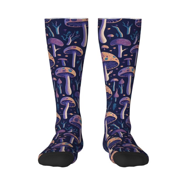 Balery Floral Hippie Mushrooms Calcetines novedosos Calcetines deportivos Calcetines hasta la rodilla Calcetines de algodón Calcetines originales y geniales