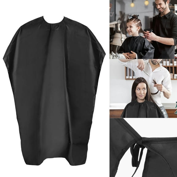 rofessional Hair Cutting Barber Cape, Waterproof Salon Haircut Gown with Elastic Neckline for Hairdresser, Black