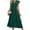 Green, variant on USSUMA Dresses for Women 2024 Elegant Lace Trim Tie Waist Flowy Ruffle Swing Chiffon A Line Dresses Solid Short Sleeve V-Neck Summer Maxi Formal Dress Easy Reorder Blue S