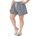 thumbnail image 4 of Agnes Orinda Women's Plus Size Boxer Shorts Ruffle Shorts Elastic Waist Drawstring Summer Casual Lounge Cute Short with Pocket 1X Black, 4 of 6