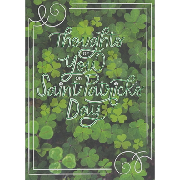 Designer Greetings Patch of Shamrocks and Thin White Borders: Thoughts of You St. Patrick's Day Card