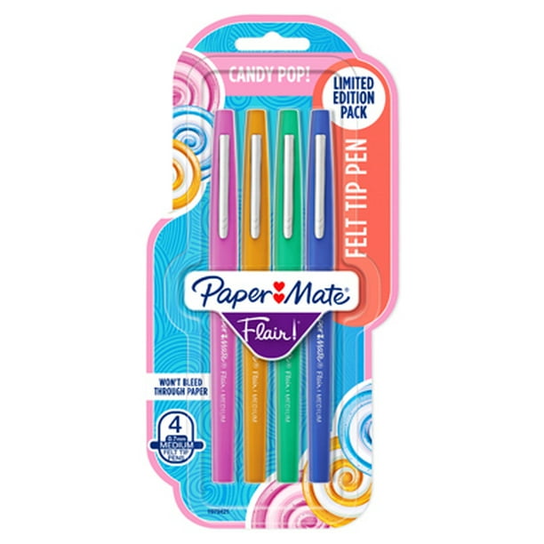 Paper Mate Candy Pop Flair Medium Felt Tip Pens 4/Pkg-Assorted ...