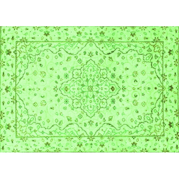 Ahgly Company Indoor Rectangle Persian Green Traditional Area Rugs, 5' x 7'