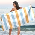 thumbnail image 7 of Dreamtimes Blue and Yellow Vertical Stripes Beach Towel,Absorbent Quick Dry Sport Towel Oversized Lightweight Soft Bath Towel for Travel Sports Pool Swimming Bath Camping 30x60in, 7 of 7