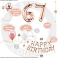 thumbnail image 3 of 67th Birthday Decoration Rose Gold, 67 Party Supplies Decoration, 67th Sash, 67 Cake Topper, 67th Photo Props, Confetti Balloons, Curtain, 3 of 4